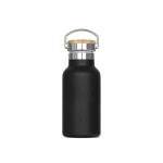 Botella térmica con recubrimiento de polvo y asa de transporte 350ml color negro