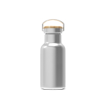 Botella térmica con recubrimiento de polvo y asa de transporte 350ml color plateado