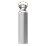 Botella térmica con recubrimiento de polvo y asa de transporte 650ml color plateado