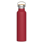 Botella térmica con recubrimiento de polvo y asa de transporte 650ml color rojo oscuro
