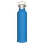 Botella térmica con recubrimiento de polvo y asa de transporte 650ml color azul claro