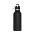 Botella de acero inoxidable 100% antifugas con mosquetón 500ml color negro