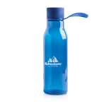 Botella de tritán con tapa de metal y asa de silicona 600ml color azul real