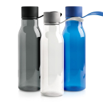 Botella de tritán con tapa de metal y asa de silicona 600ml vista con varios colores