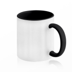 Taza de cerámica en varias opciones bicolor de 325ml color negro vista 11