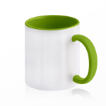 Taza de cerámica en varias opciones bicolor de 325ml color verde claro
