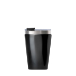 Vaso térmico de acero inoxidable reciclado con diseño elegante 330ml color negro vista de impresión