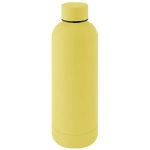 Botella doble pared acero inoxidable con acabado suave de goma 500ml color amarillo
