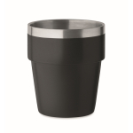 Vaso apilable hecho de acero inoxidable reciclado 250ml color negro