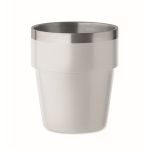 Vaso apilable hecho de acero inoxidable reciclado 250ml color blanco