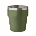 Vaso apilable hecho de acero inoxidable reciclado 250ml color verde oscuro