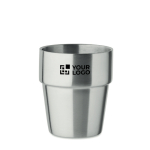 Vaso apilable hecho de acero inoxidable reciclado 250ml vista de impresión