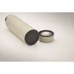 Botella termo de acero inoxidable reciclado con capacidad de 420ml color blanco roto vista fotografía tercera vista