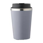 Vaso térmico de acero inoxidable de tapa negra y borde plateado 350ml color gris primera vista