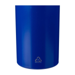 Botella de acero inoxidable reciclado con tapón de bambú y asa 500ml color azul primera vista