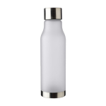 Botella de RPET aspecto glaseado con tapa y base de acero inox 600ml color blanco primera vista