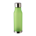 Botella de RPET aspecto glaseado con tapa y base de acero inox 600ml color verde claro tercera vista