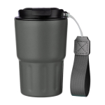 Vaso térmico impreso de acero inoxidable con correa a juego 320ml color gris primera vista