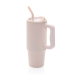Botella térmica de acero inoxidable reciclado con pajita 900ml color rosa
