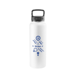 Botella de acero inoxidable 90% reciclado con doble pared 1,2L color blanco imagen con logo