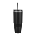 Vaso con pajita con aislamiento de aire de doble pared 1,2L color negro