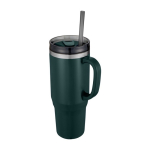 Vaso con pajita con aislamiento de aire de doble pared 1,2L color verde bosque