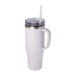 Vaso con pajita con aislamiento de aire de doble pared 1,2L color morado