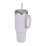 Vaso de doble pared de cobre con aislamiento al vacío y pajita 1,2L color morado