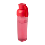 Botella de plástico reciclado con una cómoda asa de silicona 600ml color rojo