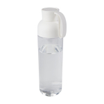 Botella de plástico reciclado con una cómoda asa de silicona 600ml color blanco