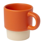 Taza para café espresso con fondo de arcilla y acabado mate 130ml color naranja