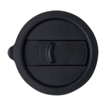 Vaso de cerámica con envoltura de silicona y tapa de plástico 330ml color negro tercera vista