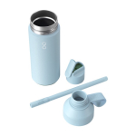 Botella de acero inoxidable reciclado con apertura doble 500m Ocean Bottle color azul claro segunda vista