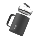 Taza de acero inoxidable reciclado aislada de doble pared 350ml Ocean Bottle color negro segunda vista