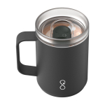 Taza de acero inoxidable reciclado aislada de doble pared 350ml Ocean Bottle color negro tercera vista