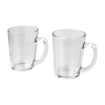 Set de dos vasos de té de vidrio con capacidad para 310ml color transparente