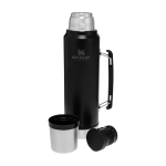 Botella Stanley Classic de acero inoxidable con taza para beber 1L color negro mate