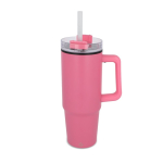Vaso de acero inoxidable compatible con portavasos 800ml color rosa