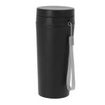 Vaso térmico de transporte con tapón de rosca y asa de tela 320ml color negro primera vista