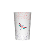 Vaso de plástico traslúcido reutilizable con bordes de 400ml