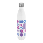 Botella de acero inoxidable ideal para sublimar de doble pared 1L color blanco imagen con logo