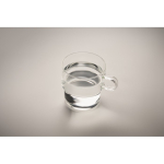 Taza hecha totalmente de borosilicato con diseño apilable 300ml color transparente vista fotografía cuarta vista