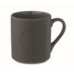 Taza de cerámica de color mate con un acabado en relieve 340ml color gris oscuro