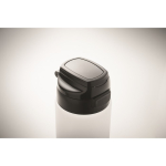 Botella antifugas de RPET con horario de consumo de agua 1L color blanco vista fotografía quinta vista