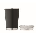 Vaso de acero inoxidable con funda extraíble de piel sintética 350ml color negro quinta vista