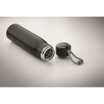 Botella antifugas de acero inoxidable con asa de cordón 500ml color negro vista fotografía tercera vista