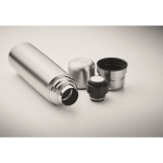 Termo de acero inoxidable reciclado con 2 tazas en la tapa 750ml color plateado mate vista fotografía quinta vista