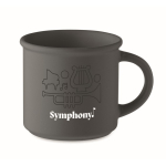 Taza monocromática en color mate con borde superior 300ml color gris oscuro vista principal