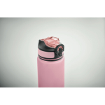 Botella de RPET con boquilla y horario de consumo de agua 1L color rosa