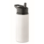 Botella de acero inoxidable reciclado con boquilla y asa 500ml color blanco